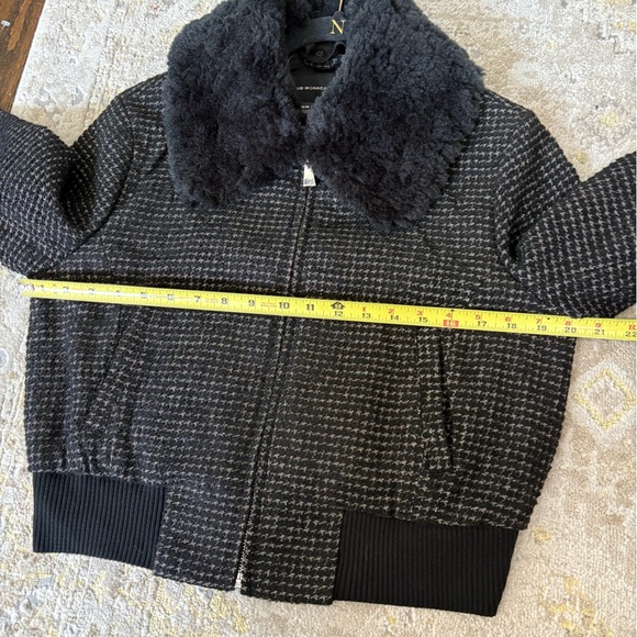Club Monaco Mixed Media Bomber Jacket - Picture 10 of 11